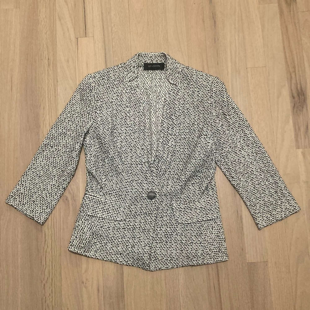 ST. JOHN π€ Wool Pattern Blazer - Picture 11 of 16